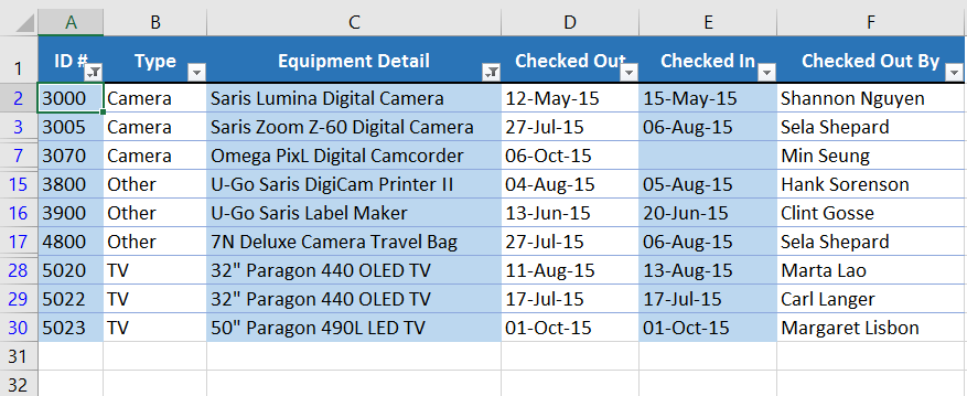 Picture 25 of Excel 2019 (Part 19): Filtering Data