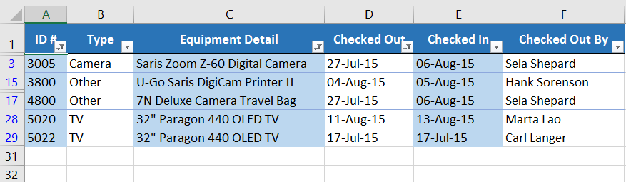 Picture 29 of Excel 2019 (Part 19): Filtering Data