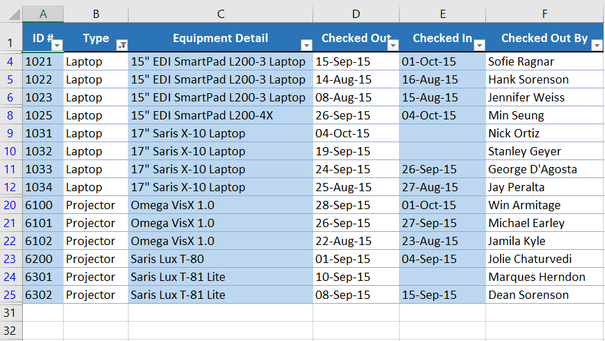 Picture 6 of Excel 2019 (Part 19): Filtering Data