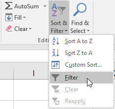 Picture 7 of Excel 2019 (Part 19): Filtering Data