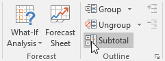 Picture 8 of Excel 2019 (Part 20): Grouping and Subsummary