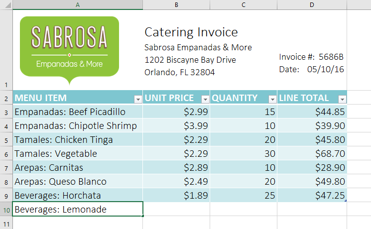 Picture 6 of Excel 2019 (Part 21): Tables