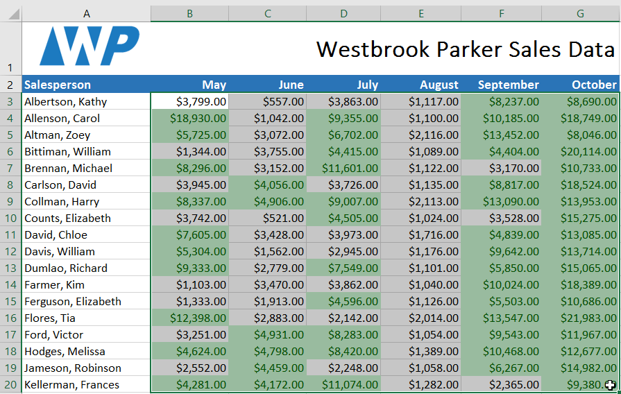 Picture 10 of Excel 2019 (Part 23): Conditional Formatting