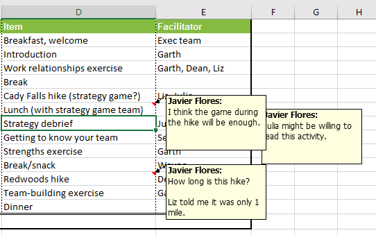 Picture 14 of Excel 2019 (Part 24): Comments and Co-authors