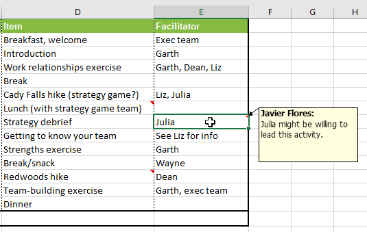 Picture 16 of Excel 2019 (Part 24): Comments and Co-authors