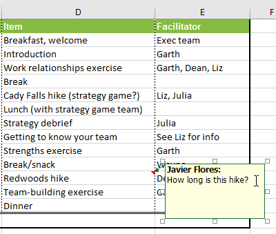 Picture 8 of Excel 2019 (Part 24): Comments and Co-authors