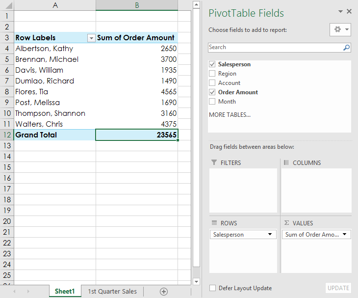 Picture 10 of Excel 2019 (Part 26): Introducing PivotTables