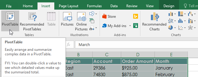 Picture 5 of Excel 2019 (Part 26): Introducing PivotTables