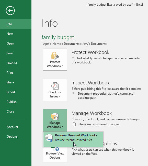 Picture 9 of Excel 2019 (Part 3): Saving and Sharing Workbooks