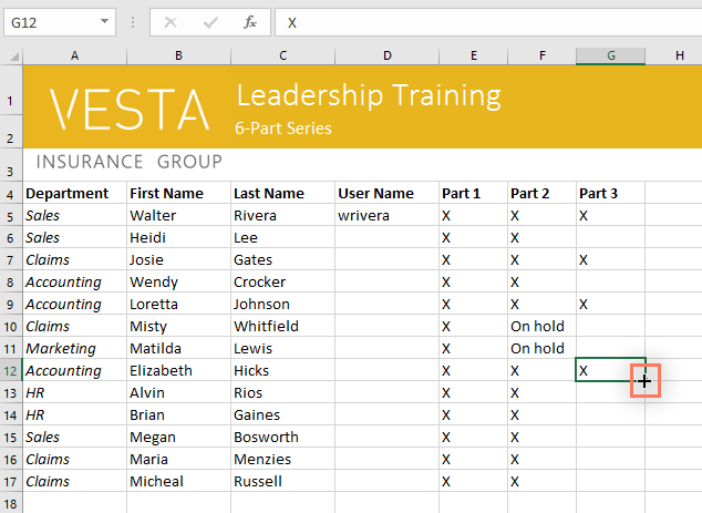 Picture 31 of Excel 2019 (Part 4): Cell Basics