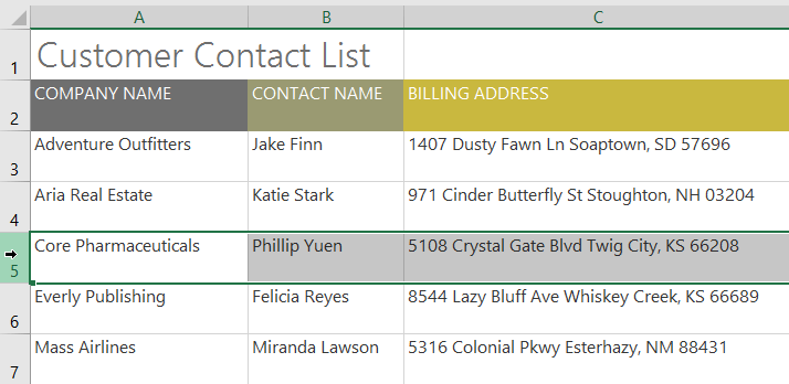Picture 12 of Excel 2019 (Part 5): Modifying Columns, Rows, and Cells