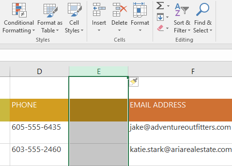 Picture 18 of Excel 2019 (Part 5): Modifying Columns, Rows, and Cells