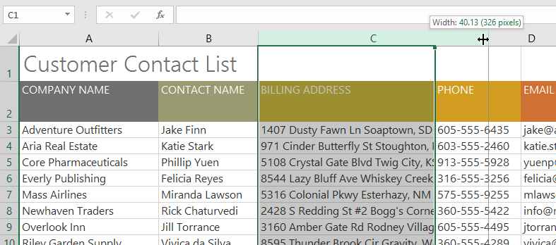 Picture 2 of Excel 2019 (Part 5): Modifying Columns, Rows, and Cells