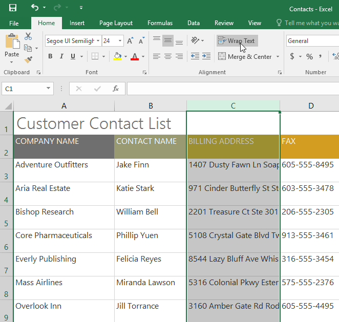 Picture 33 of Excel 2019 (Part 5): Modifying Columns, Rows, and Cells