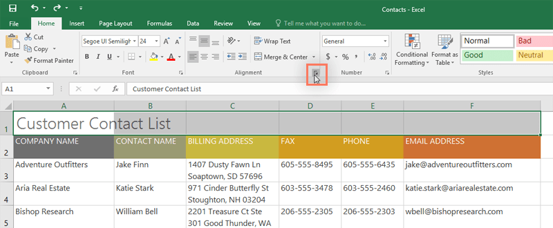 Picture 38 of Excel 2019 (Part 5): Modifying Columns, Rows, and Cells