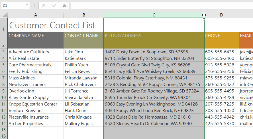 Picture 5 of Excel 2019 (Part 5): Modifying Columns, Rows, and Cells