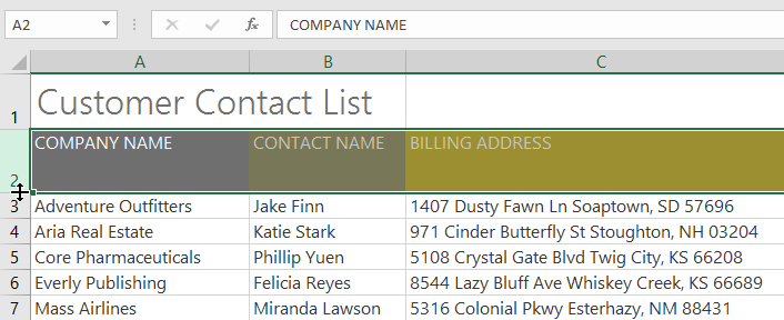 Picture 7 of Excel 2019 (Part 5): Modifying Columns, Rows, and Cells