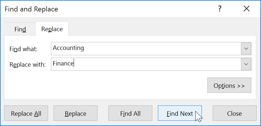 Picture 7 of Excel 2019 (Part 9): The Find & Replace Feature