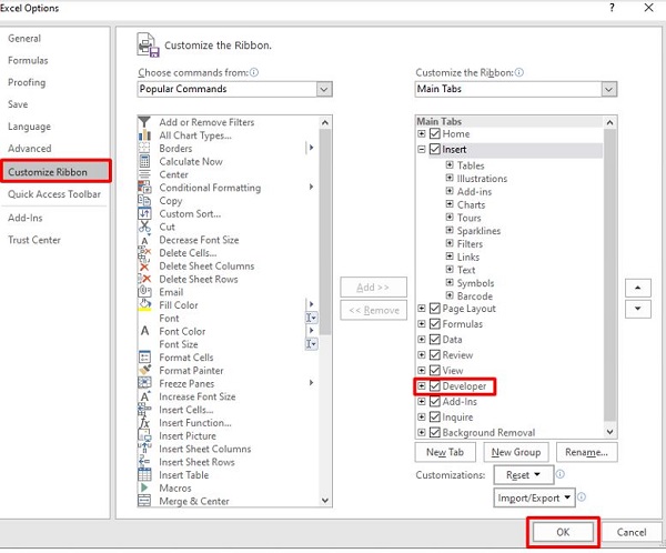 Excel doesn't have a Developer, don't worry because there is a way Picture 5