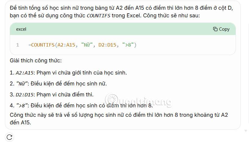Instructions for creating Excel formulas using AI Picture 5