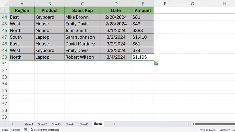 Excel's Quick Analysis menu is a useful shortcut that people often overlook. Picture 1