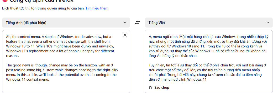 images 6 of Experience the AI ​​translation feature on Firefox.