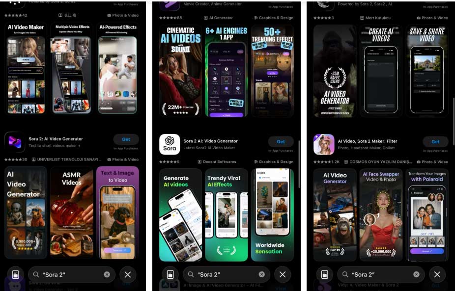 Warning: Fake Sora 2 versions flood the App Store Picture 1