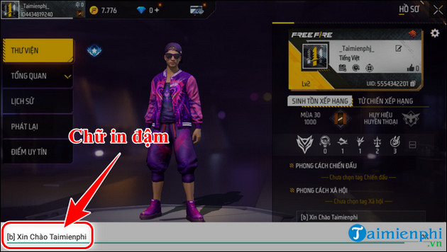 FF color palette, how to chat and create Free Fire signature with colored text Picture 2