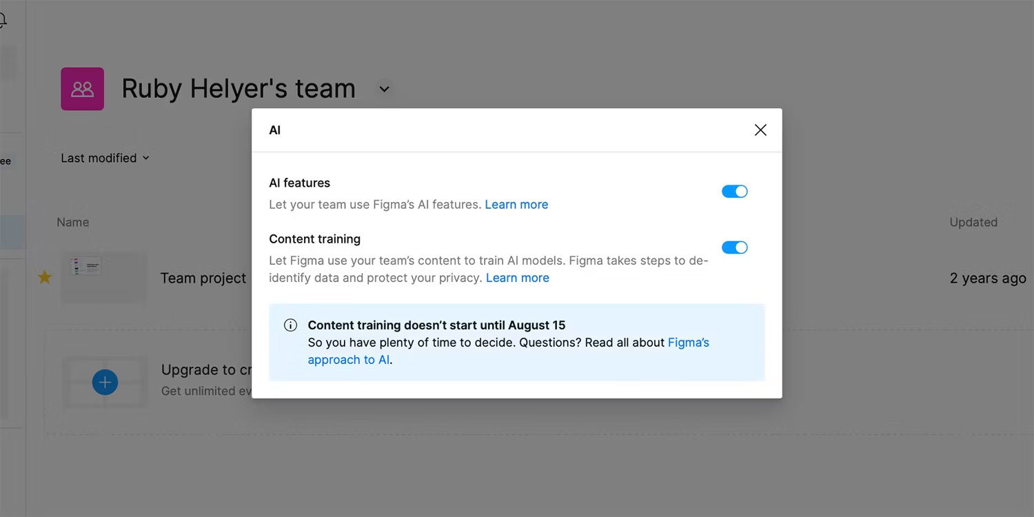 Figma can use your content to train AI: How to prevent it? Picture 4