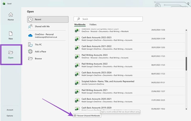 Instructions on how to recover deleted Excel files. Picture 1