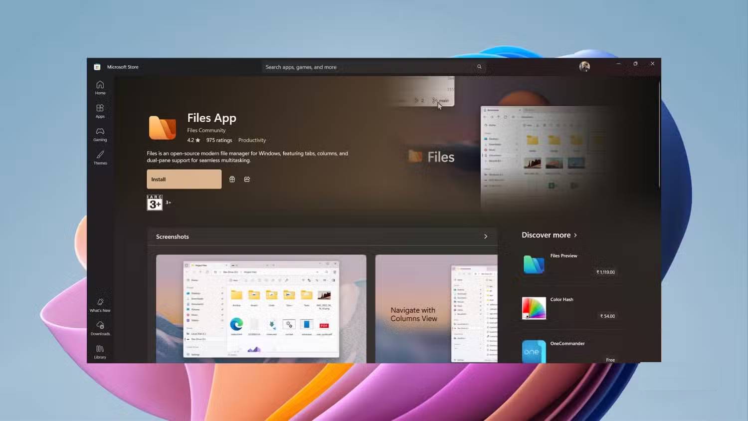 Files is a Windows File Explorer alternative that meets all user needs. Picture 1