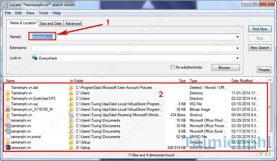 Picture 4 of Find files on Windows super fast with Locate32