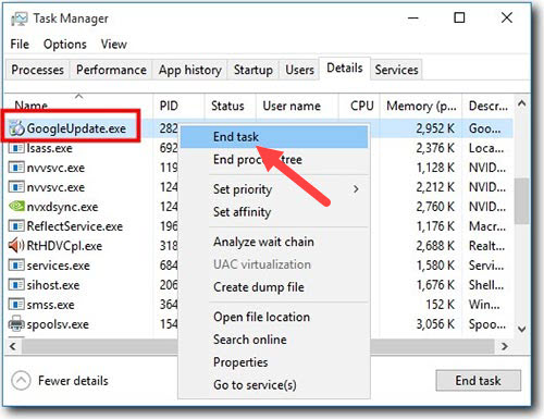 Picture 3 of Fix error code 7 0x80040905 when updating Google Chrome