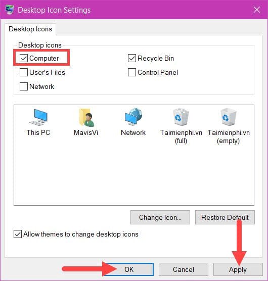 Fix the error of missing My Computer and This PC icons on the computer screen Picture 8