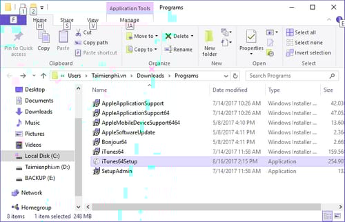 Picture 3 of Fixing iTunes error 45075, unable to install iTunes on your computer.