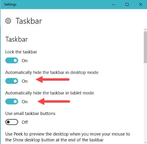Picture 3 of Fixing the Auto-Hide Correctly feature on the Windows 10 Taskbar.