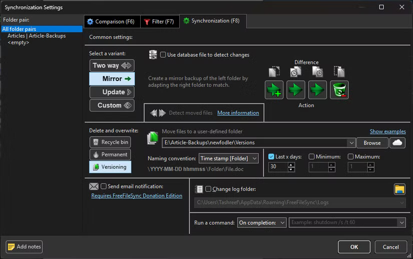 FreeFileSync Picture 4