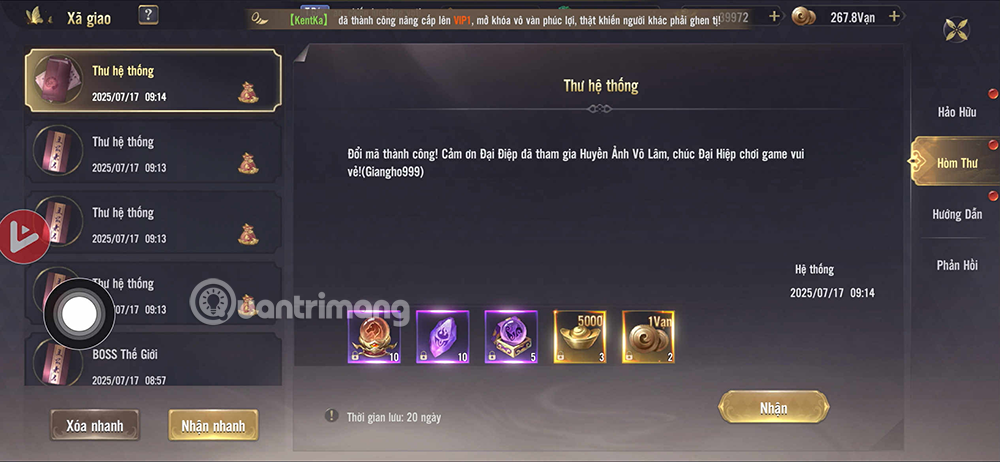 Full giftcode Huyen Anh Vo Lam latest and how to exchange code for reward Picture 5