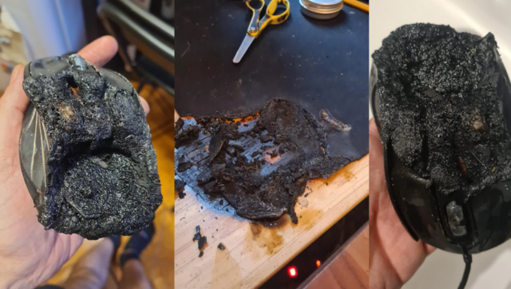 Gaming mouse caught fire, gamer almost burned down his whole house Picture 1