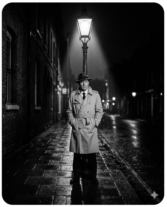 The Gemini prompt creates black and white images in the style of film noir. Picture 4