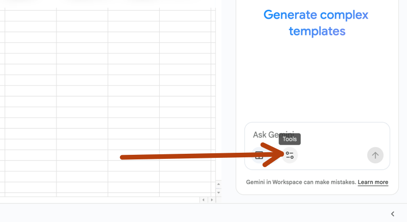 Instructions on using Gemini to create images in Sheets Picture 2