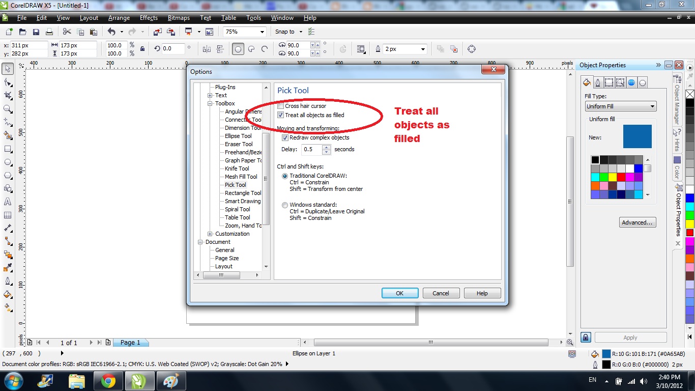 Picture 3 of Getting familiar with the Pick Tool in CorelDraw