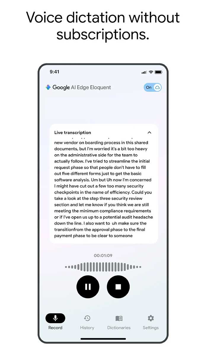 Picture 1 of Google AI Edge Eloquent: What's so special about Google's new audio recording app?