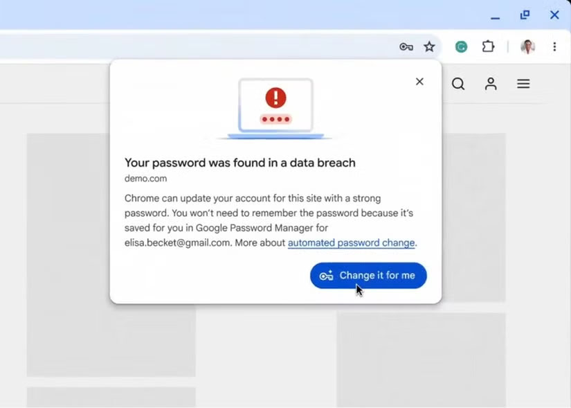 Google Chrome can now change weak passwords for users Picture 1