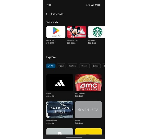 Google Play Store lets you buy and send gift cards Picture 2