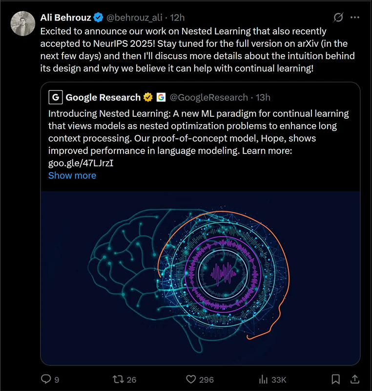 Google Research has successfully simulated the adaptive and flexible memory capabilities of AI. Picture 1