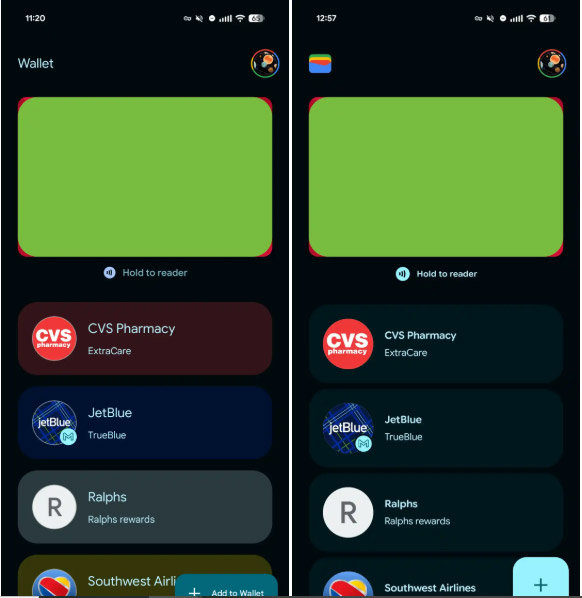 Google Wallet Material 3 redesign interface Picture 1