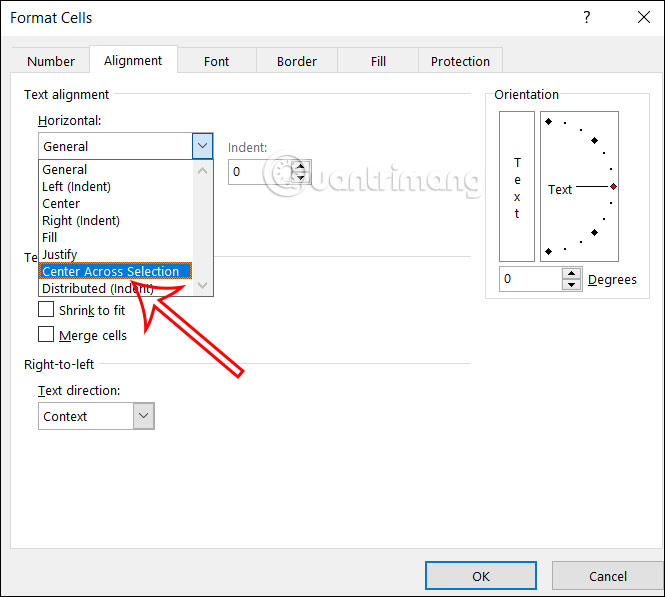 Picture 3 of Instructions on centering in Excel without merging cells.