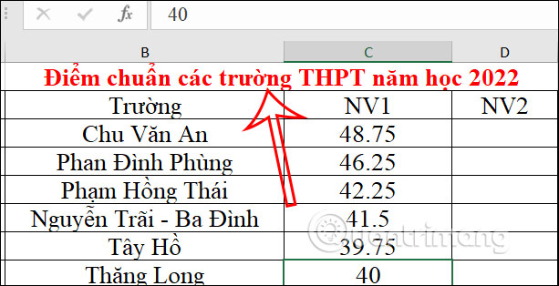 Picture 5 of Instructions on centering in Excel without merging cells.
