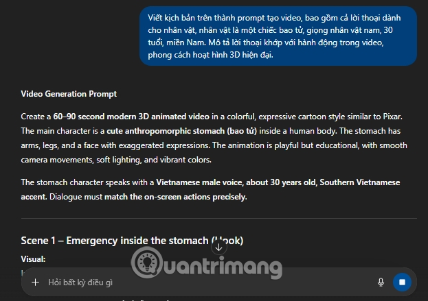 Guide to creating a 3D animated 'stomach crying for help' video with Veo 3 in Geminigen AI Picture 2